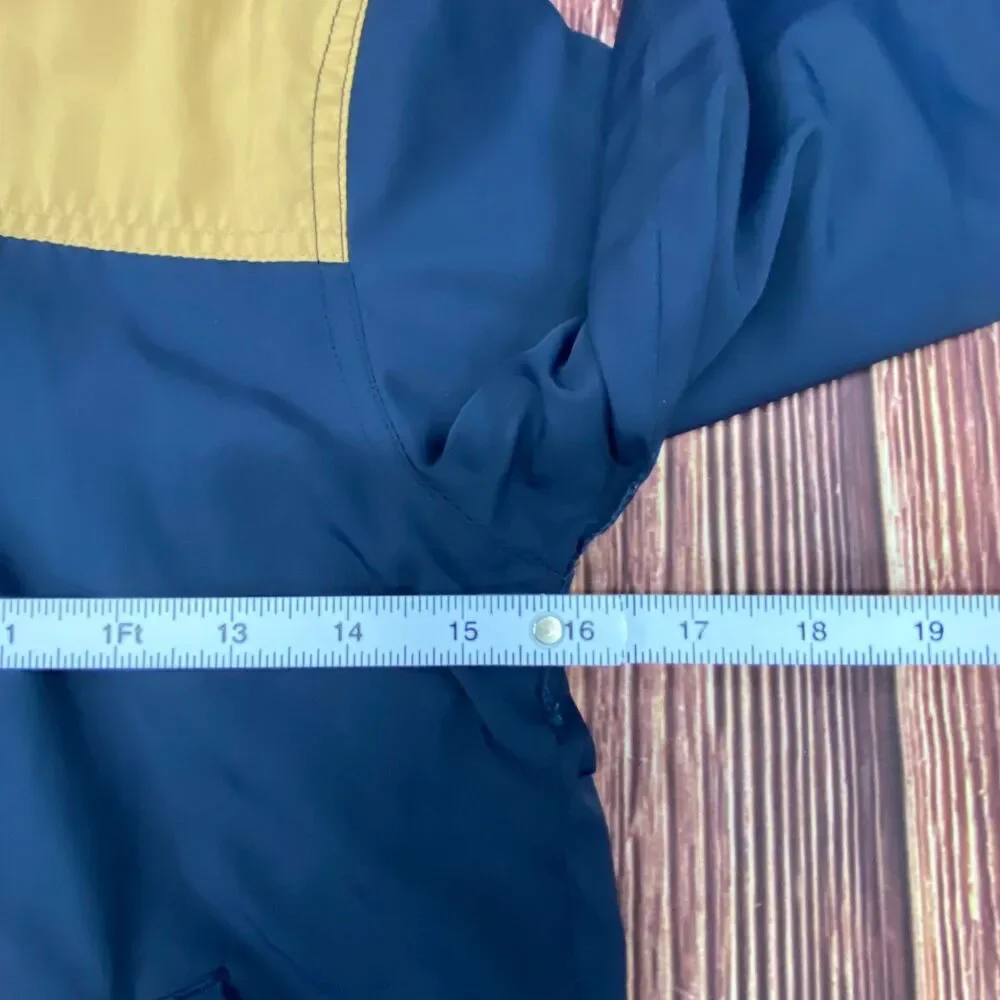 Gymboree Boys Hooded Jacket Lined Coat Tan Navy Size 5-6 Fall Winter Pre-Owned